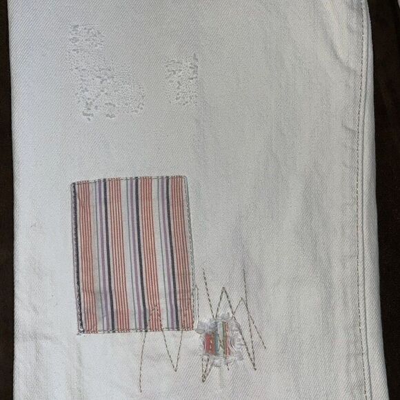 Old Navy Special Edition Pants Women’s Sz 2 Super Low Waist Bootcut White Patch - Picture 6 of 16